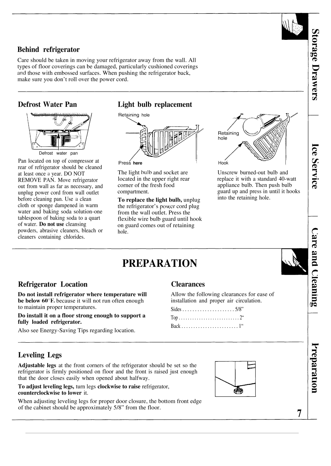 GE TBX12 operating instructions Preparation 