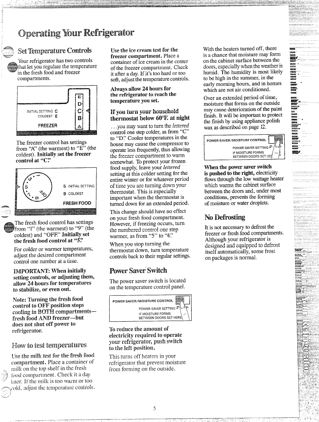 GE TBX19, TBX17 Control at C?, FlkPWto test ~,i~~~~~fllilk test for-the fresh food, Amount Ekxtrkity Required to operate 