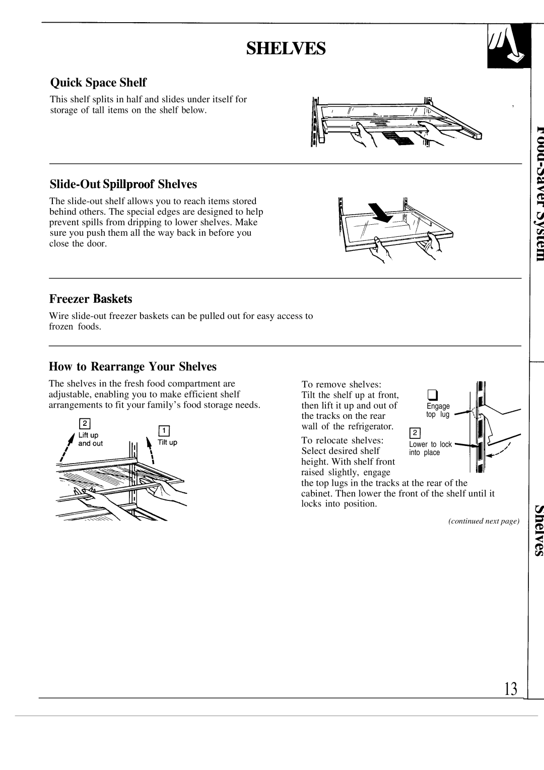 GE TFXA227F TFXB27F Quick Space Shelf, Slide-Out Spillproof Shelves, Freezer Basketi, How to Rearrange Your Shelves 