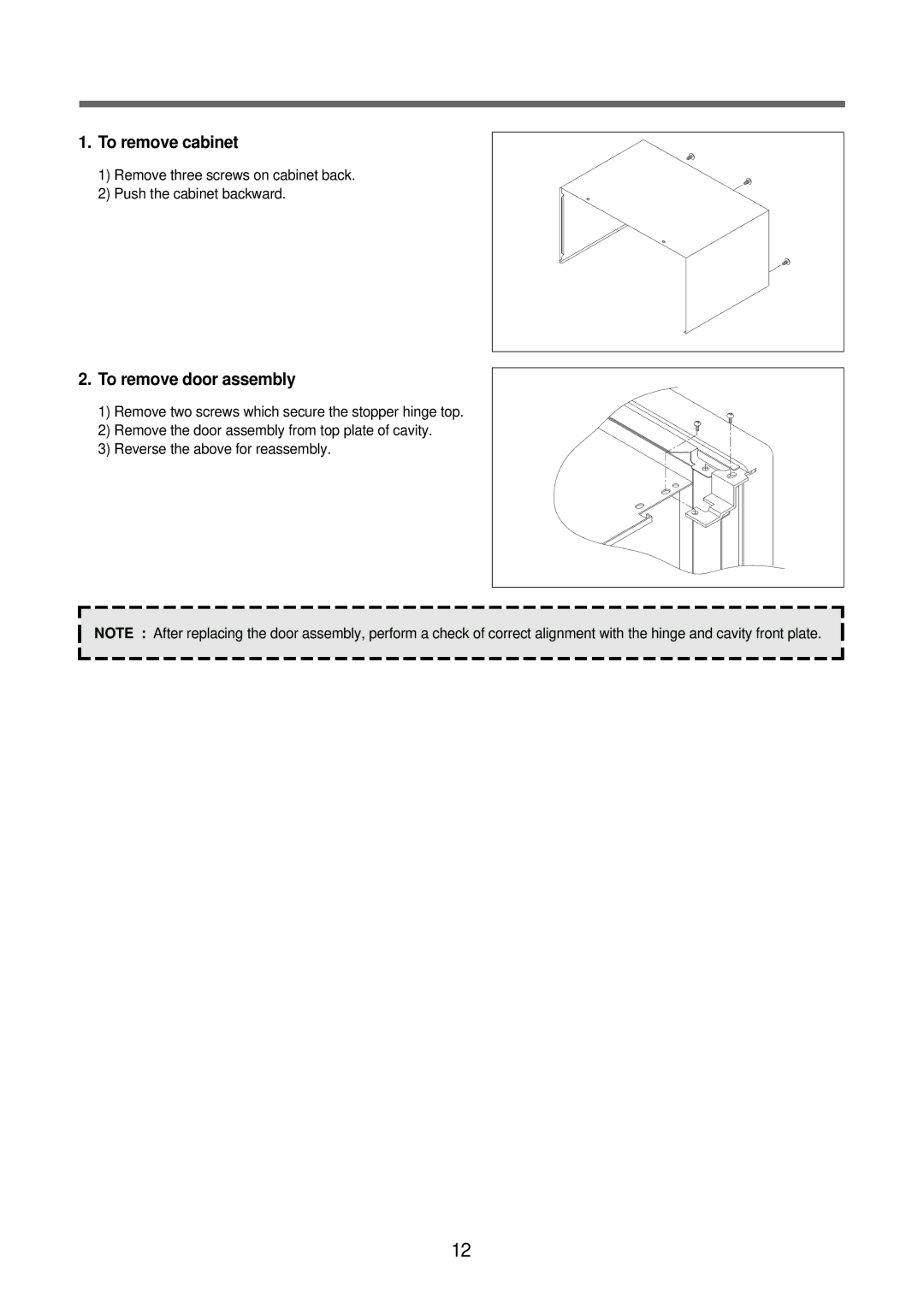 GE TMW-800TC, TMW-1100EC, TMW-1100MC manual To remove cabinet 