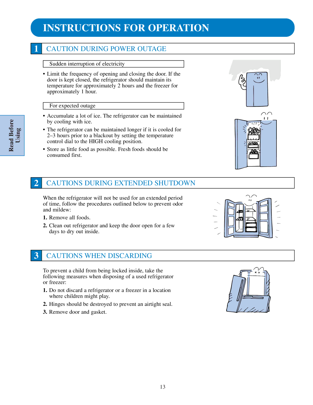 GE TFJ22JA, TPJ24BI, TFJ25PA, TFJ20JA specifications Instructions for Operation 