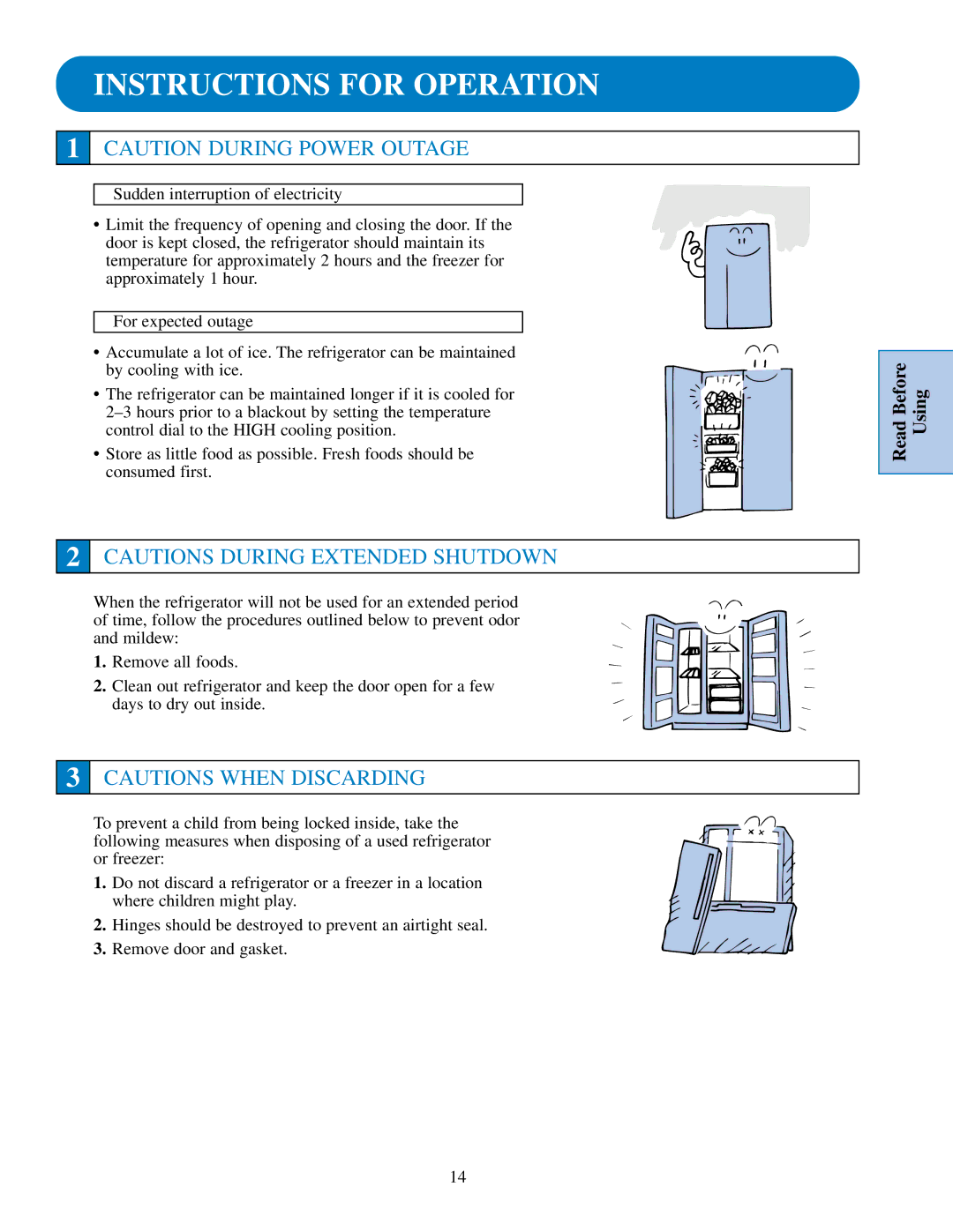 GE TFJ30PR, TPJ24PR, TPJ24BR, TPJ24PF, TFJ28PR, TFJ30PF, TFJ22PR, TFJ20JR, TFJ25PR, TFJ28PF manual Instructions for Operation 