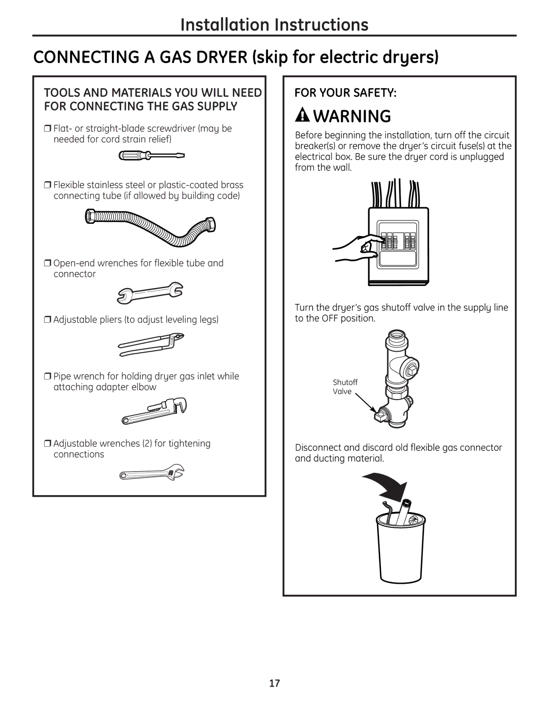 GE UPGT650 operating instructions Shutoff Valve 