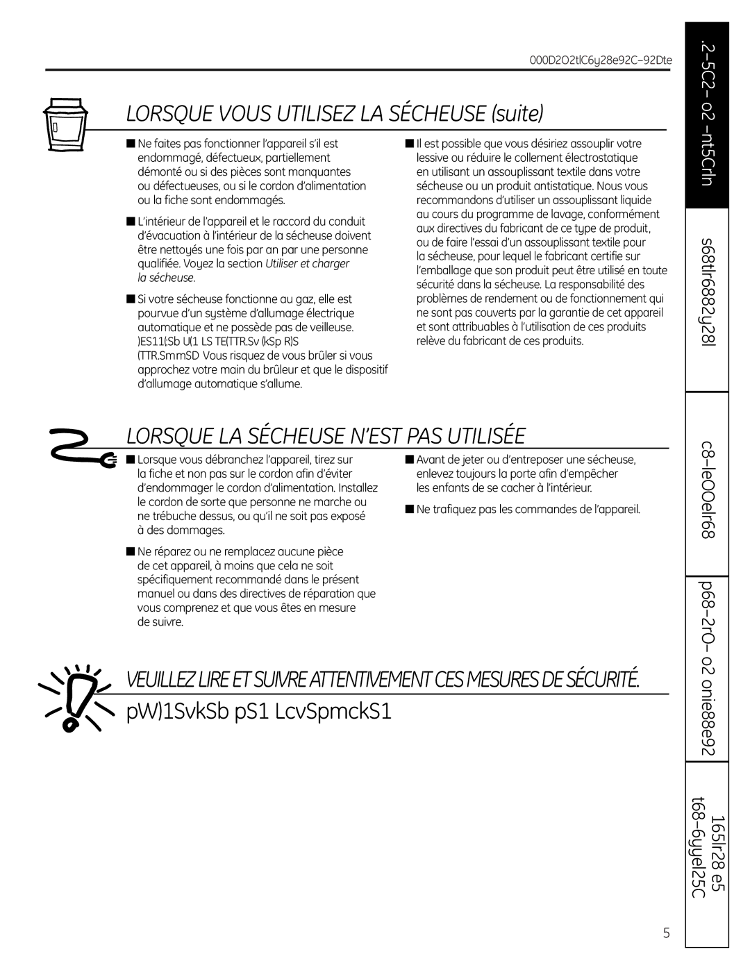 GE UPGT650 operating instructions Conservez CES Directives 