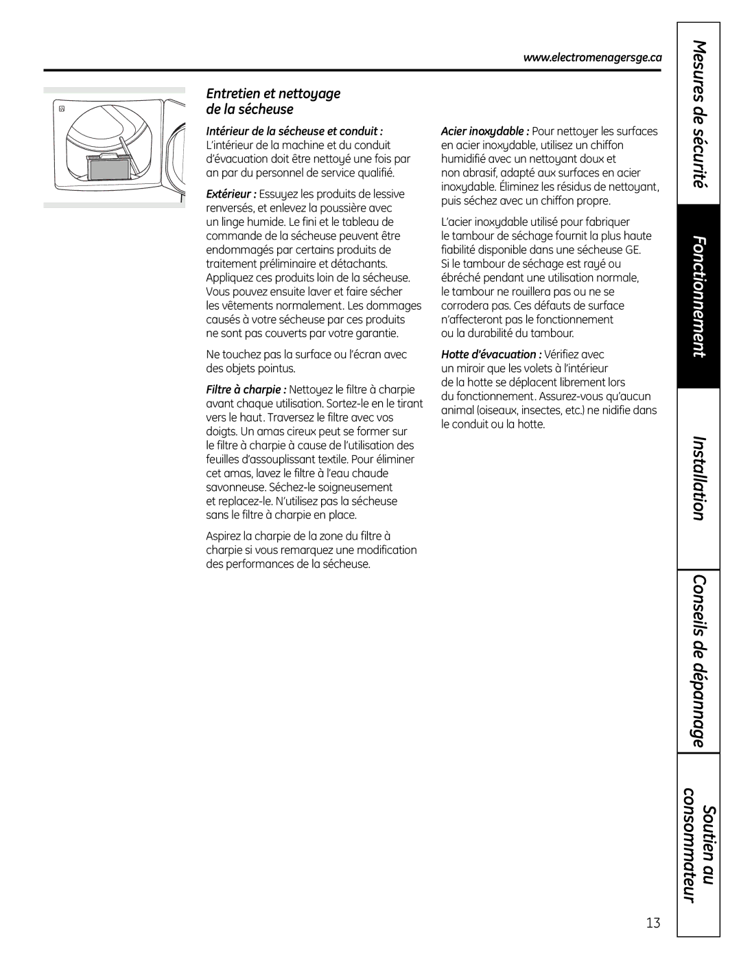 GE UPGT650 operating instructions Sécurité Fonctionnement 