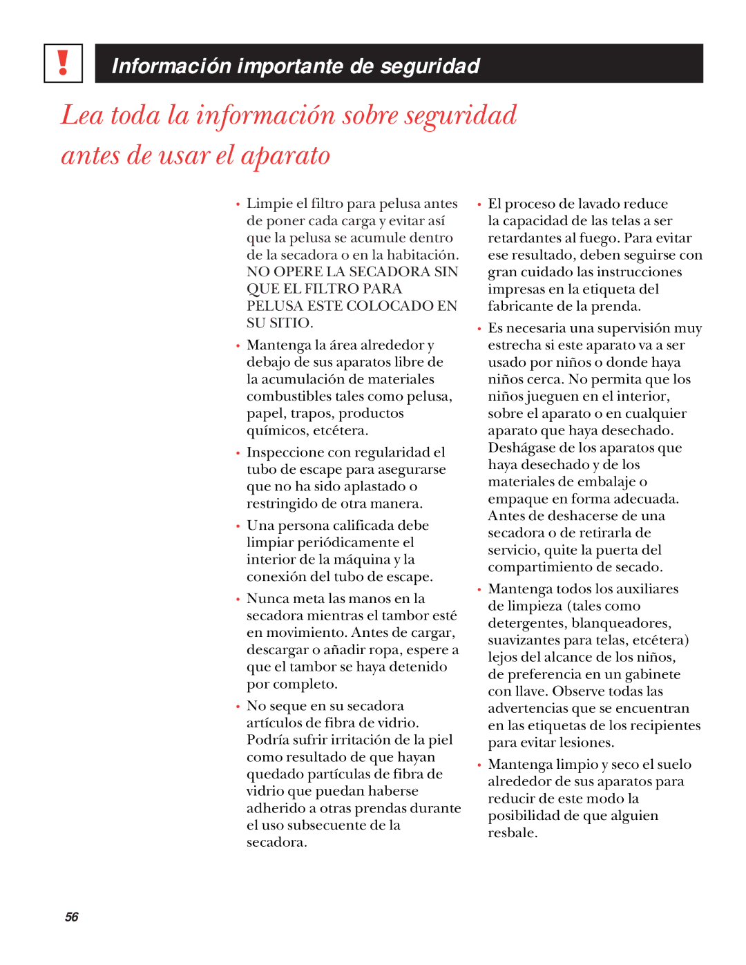 GE UPSQ495GT, UPSQ495ET operating instructions Información importante de seguridad 