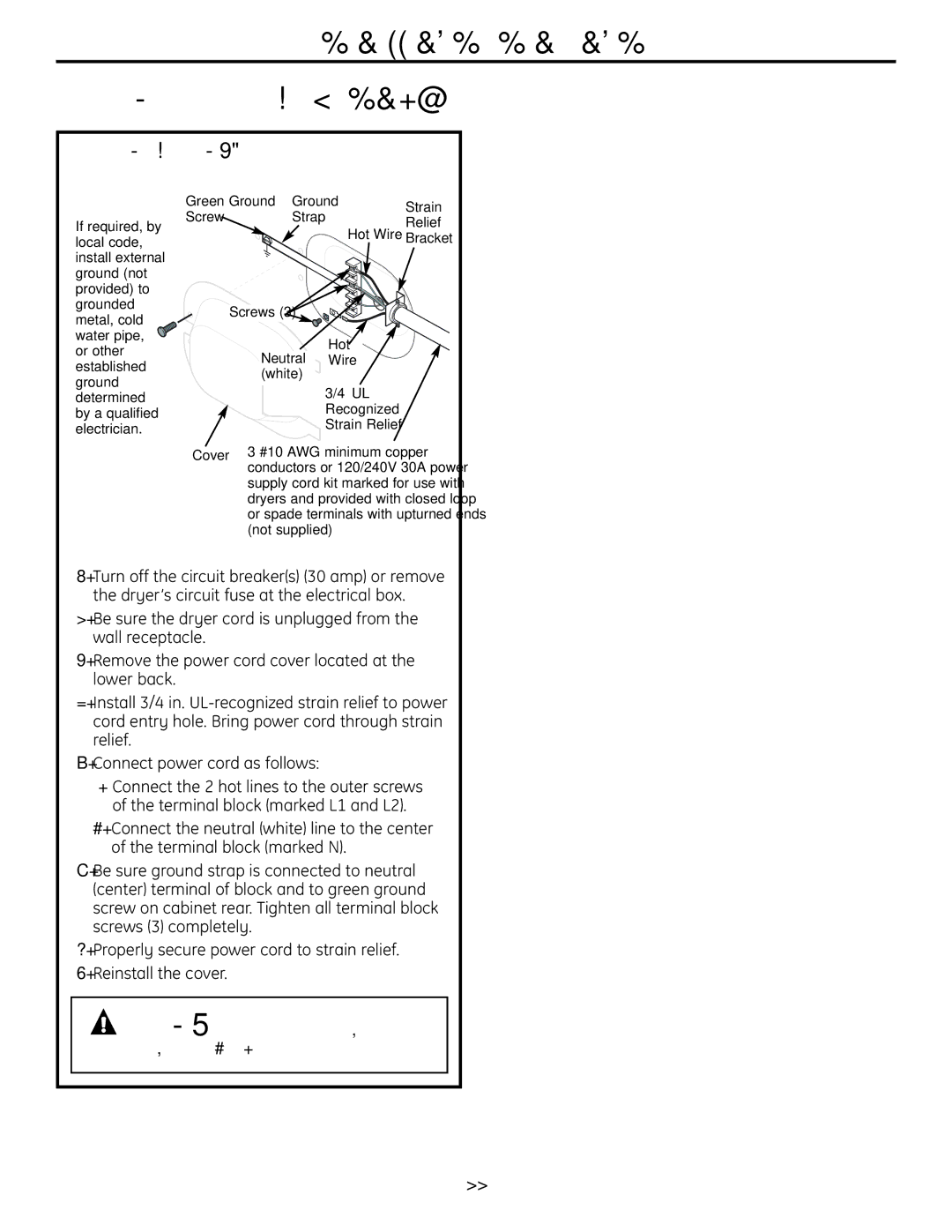 GE UPVH880 Installation Instructions Connecting AN Electric Dryer, Connecting Dryer Using 3-WIRE Connection 