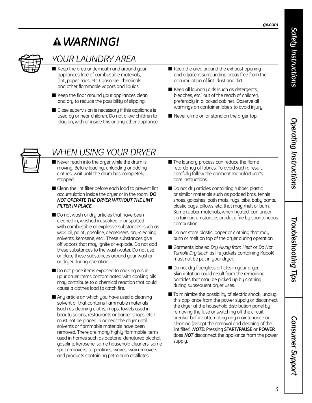 GE UPVH880 installation instructions Your Laundry Area, Ge.com 