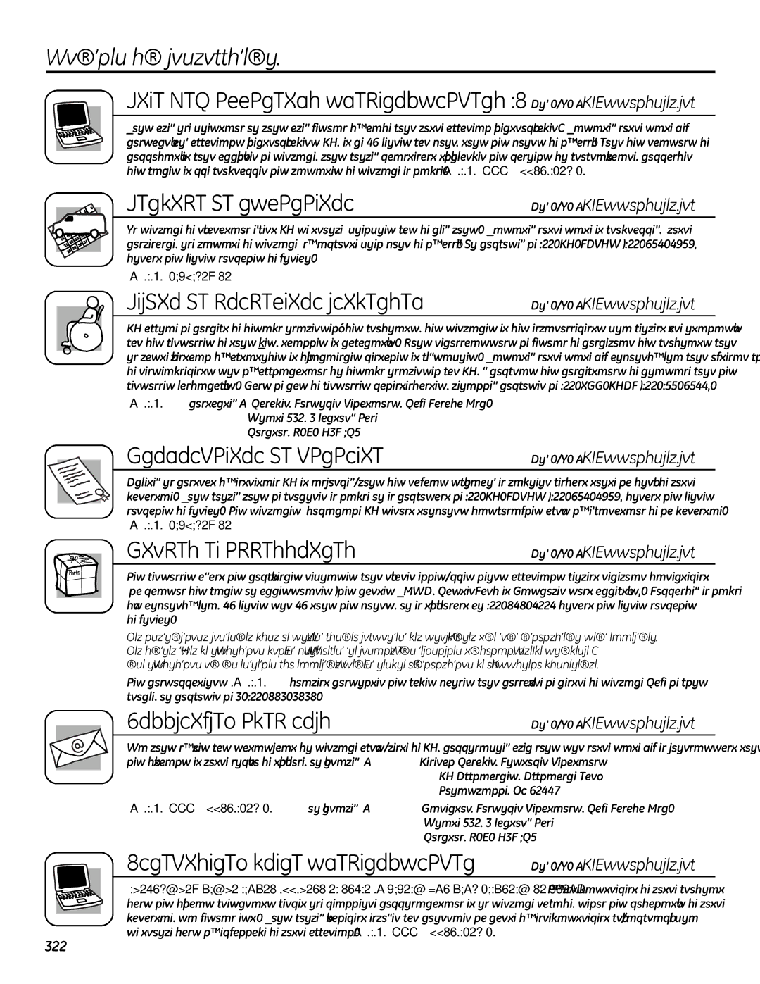 GE UPVH890 installation instructions Soutien au consommateur, Service de réparation 