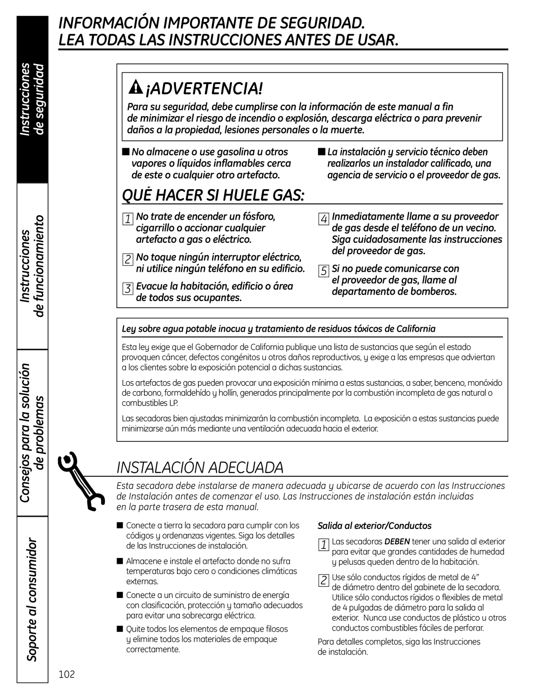 GE UPVH890 installation instructions ¡Advertencia, De este o cualquier otro artefacto 