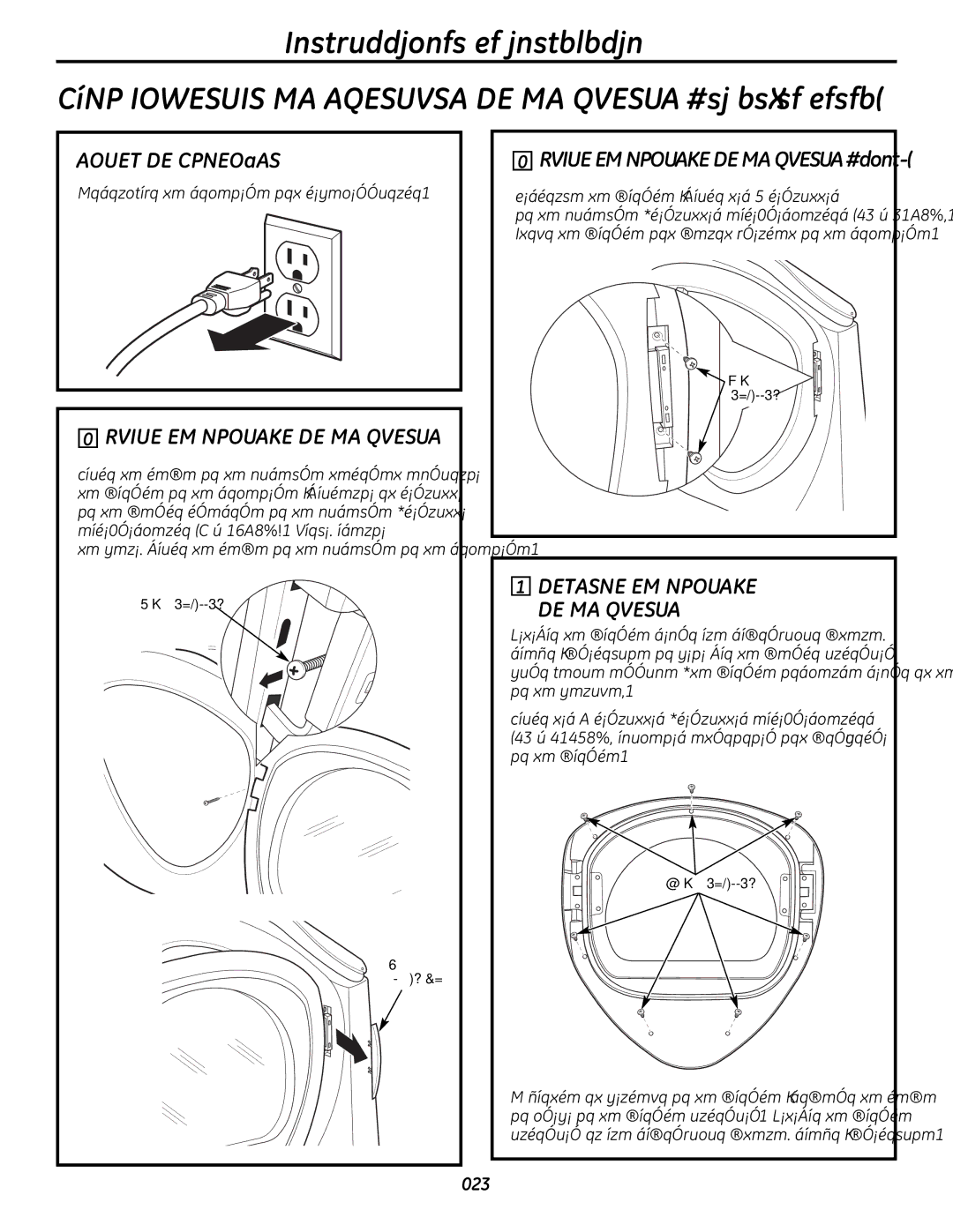 GE UPVH890 installation instructions Quite EL Montaje DE LA Puerta, Desarme EL Montaje DE LA Puerta 