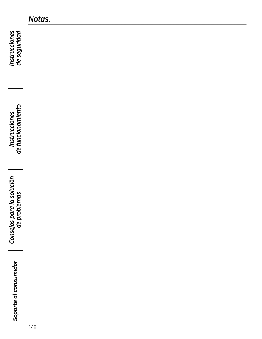 GE UPVH890 installation instructions Notas, 148 