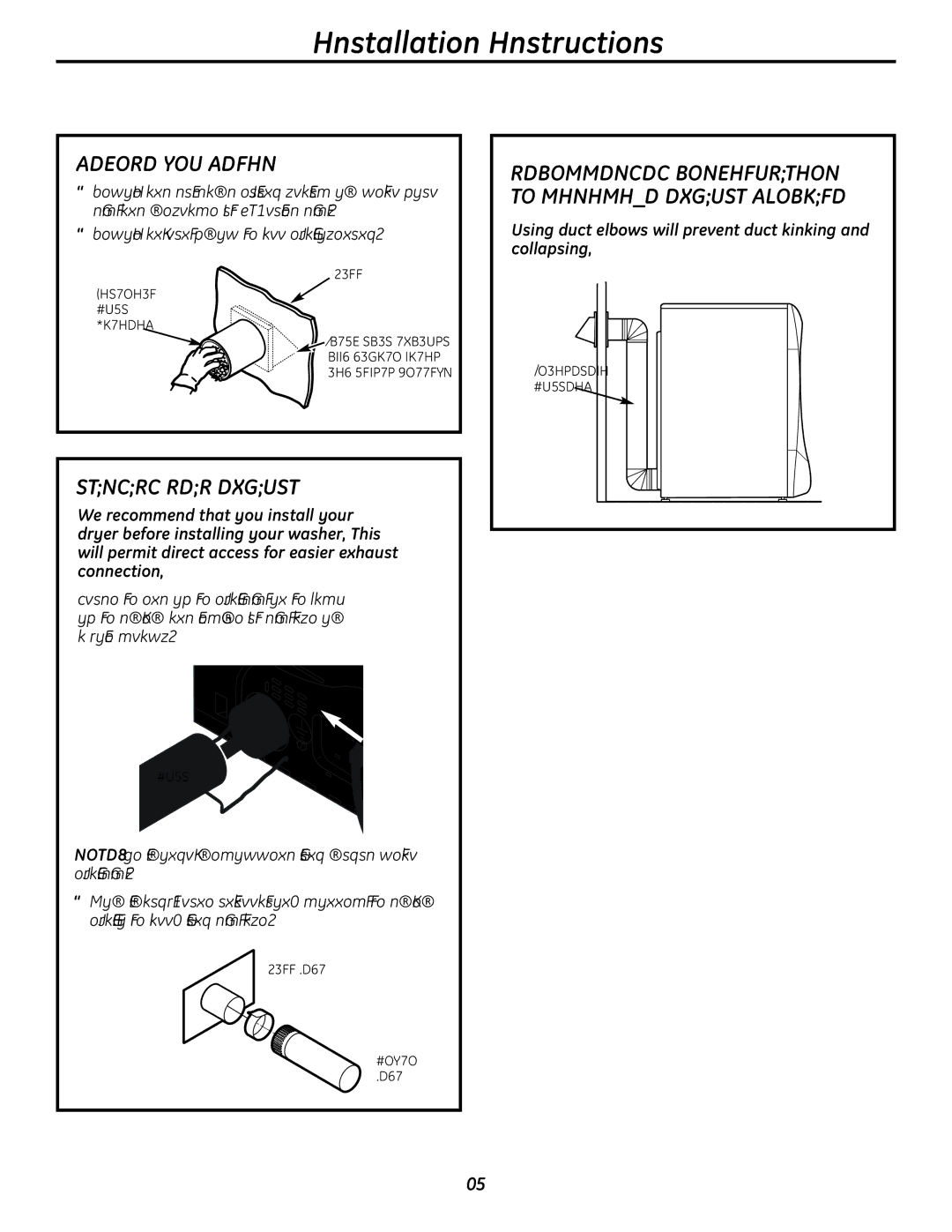 GE UPVH890 installation instructions Standard Rear Exhaust, Recommended Configuration to Minimize Exhaust Blockage 