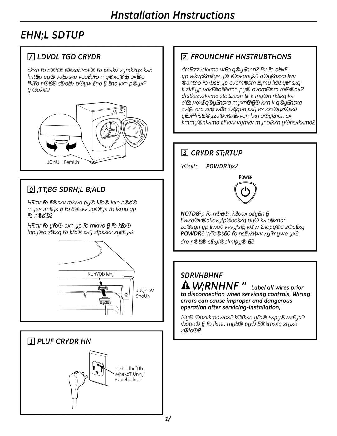 GE UPVH890 installation instructions Final Setup 