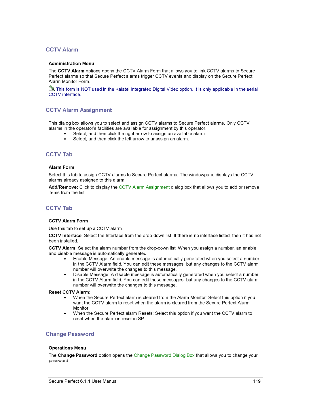 GE v6 user manual Cctv Alarm Assignment, Cctv Tab 