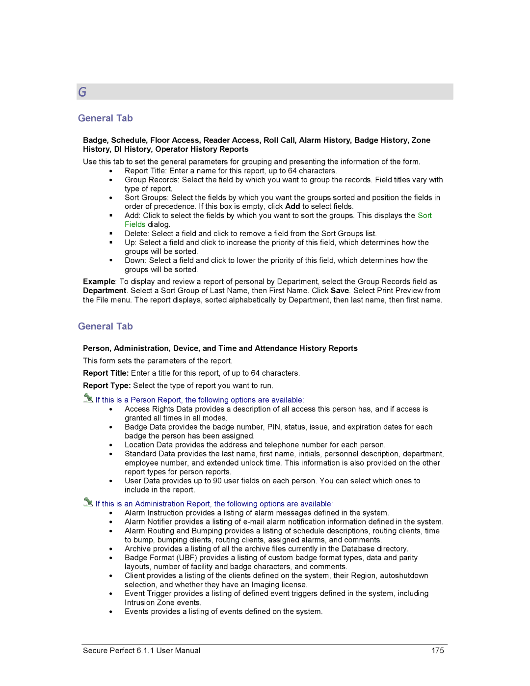 GE v6 user manual General Tab 