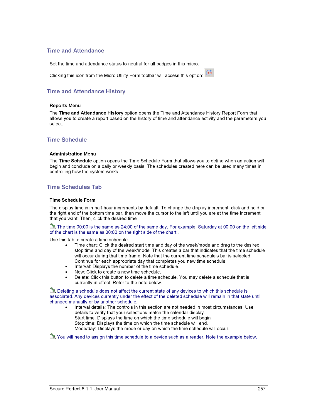 GE v6 user manual Time and Attendance History, Time Schedules Tab, Time Schedule Form 