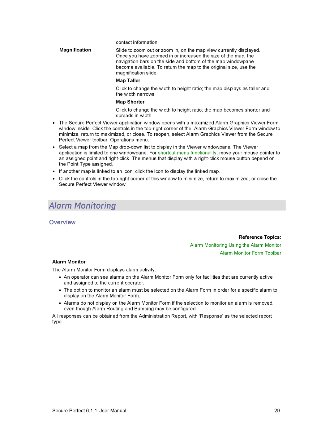 GE v6 user manual Alarm Monitoring 