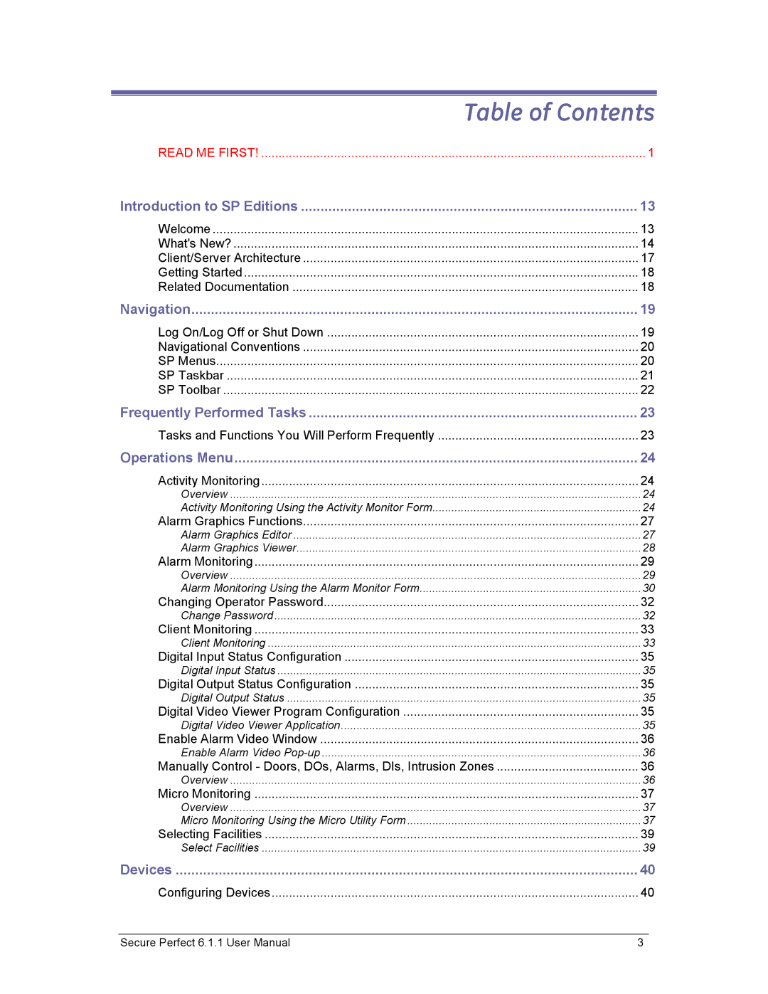 GE v6 user manual Table of Contents 