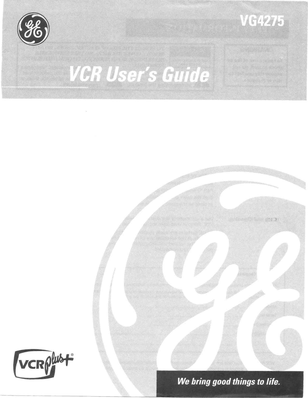 GE VG4275 manual 