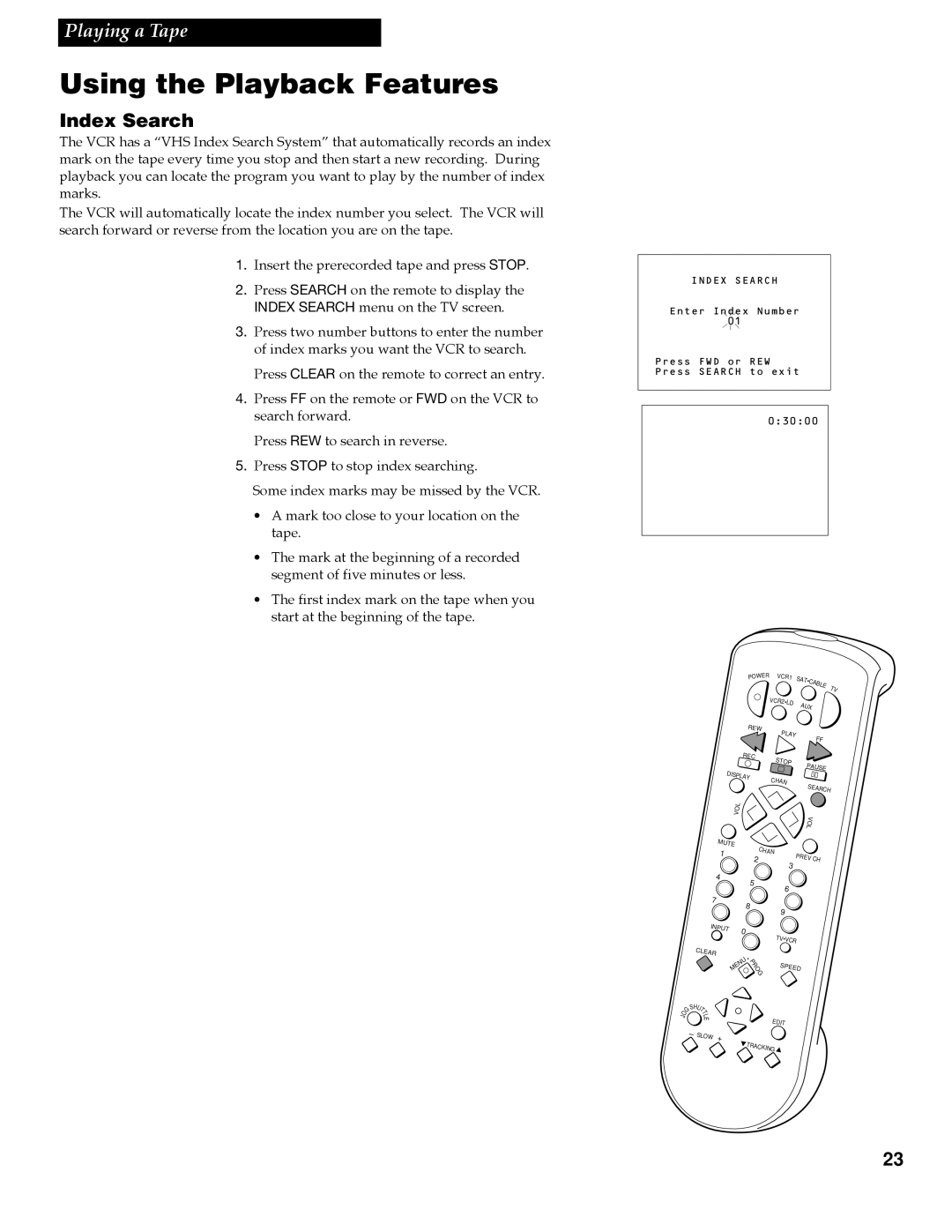 GE VGN550 manual Index Search 