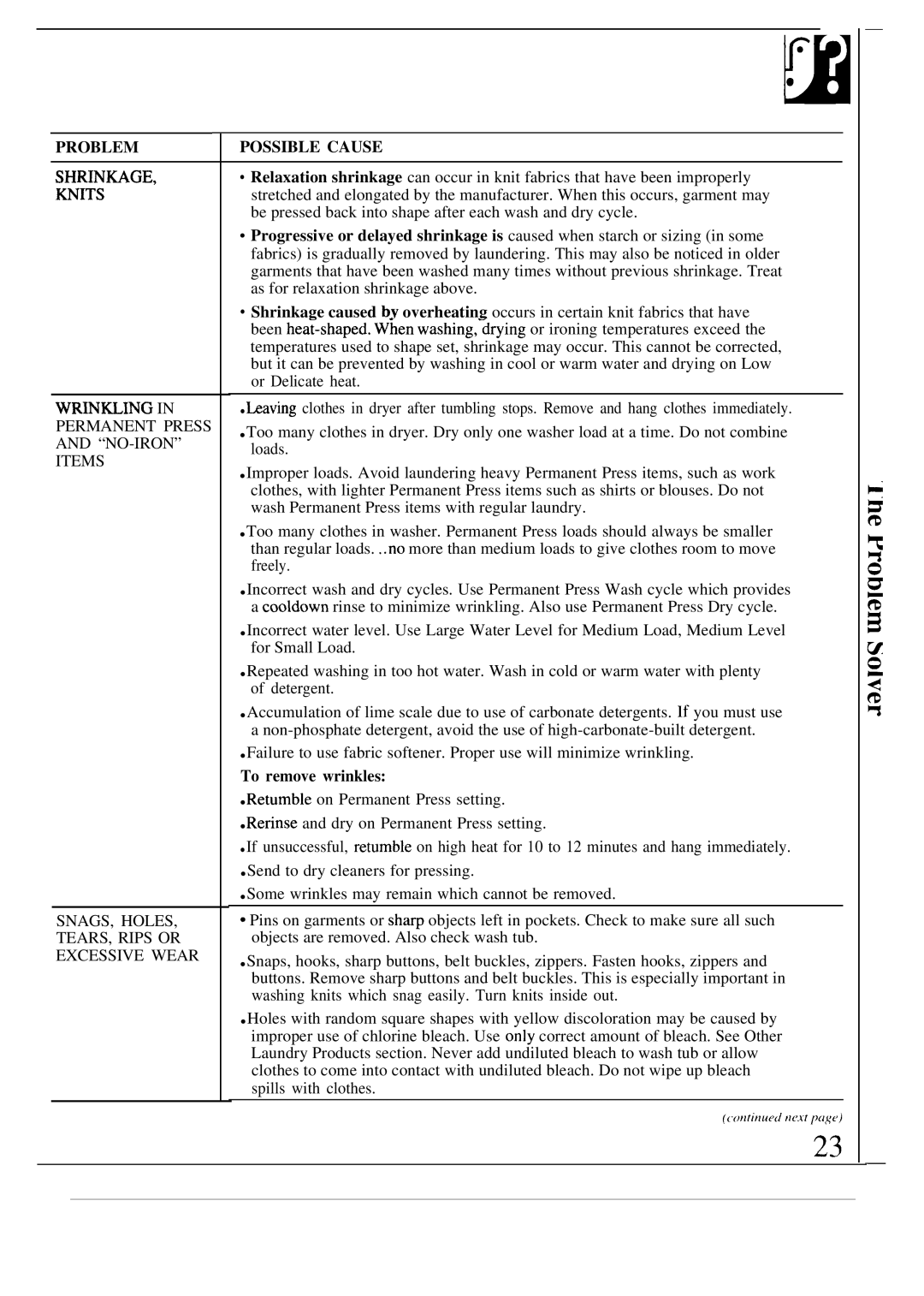 GE WA8600R, WA8616R operating instructions Shrin~Ge, To remove wrinkles 