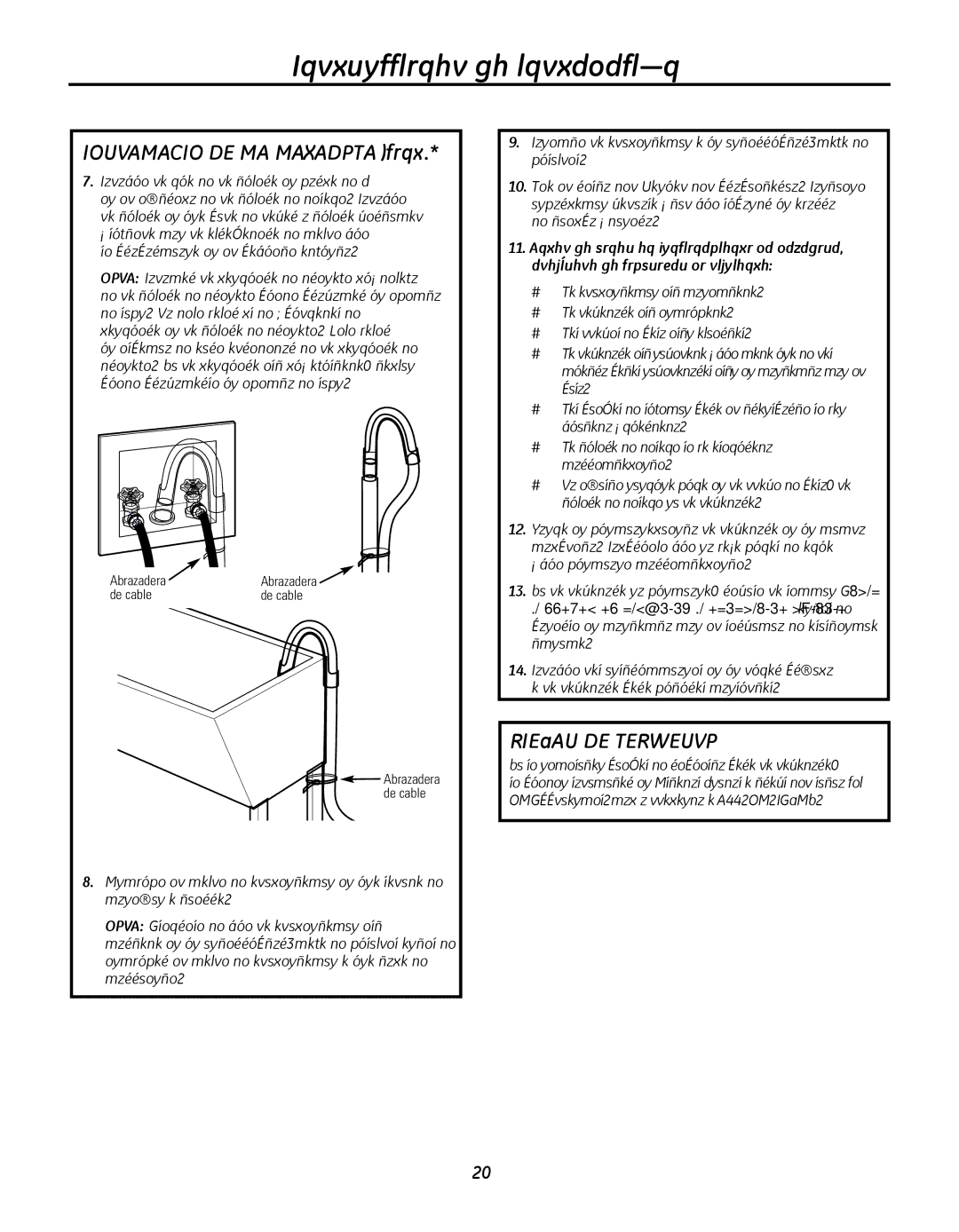 GE WBVH5300, GFWN1000 installation instructions Piezas de Repuesto 