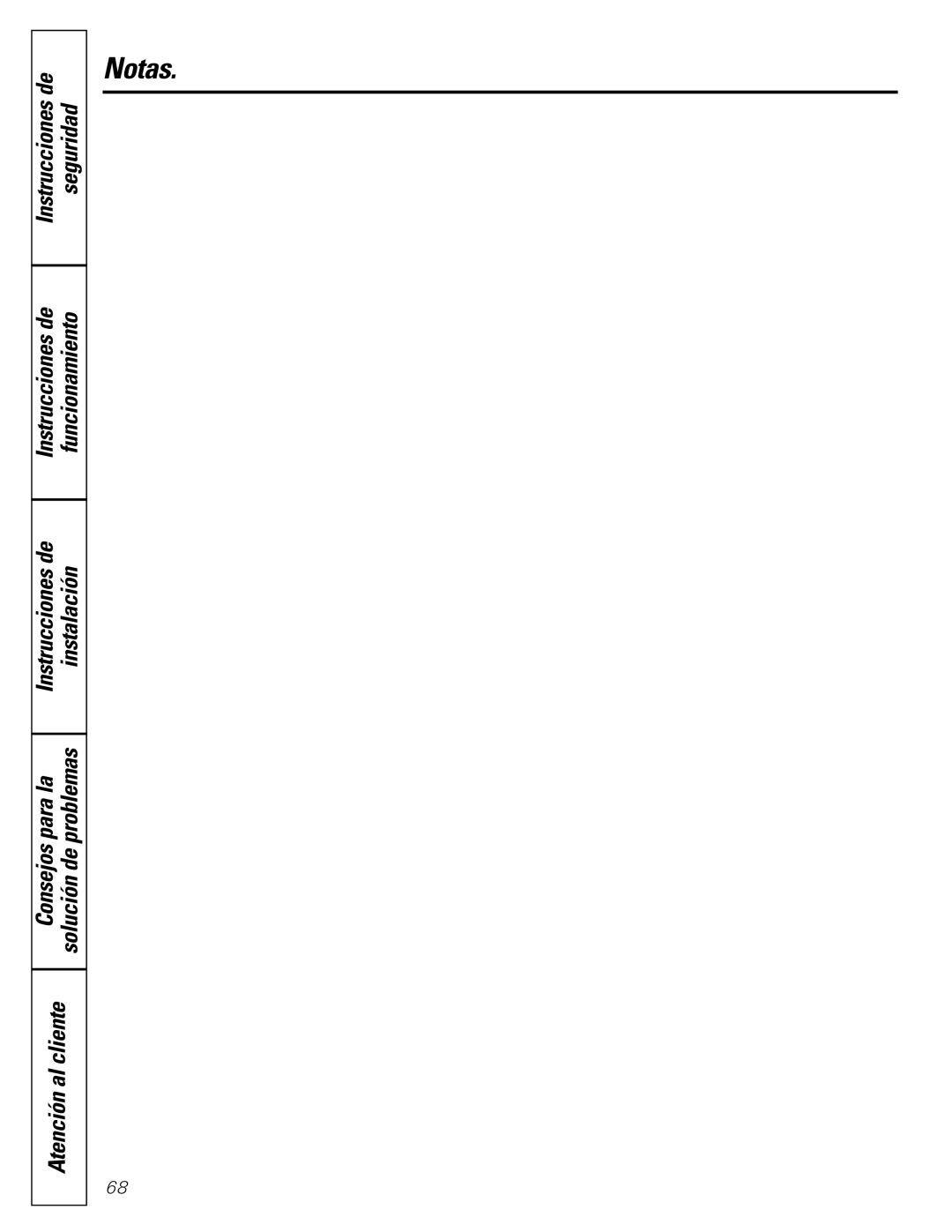 GE GBVH6260, WBVH6240, GCVH6260 installation instructions Notas 