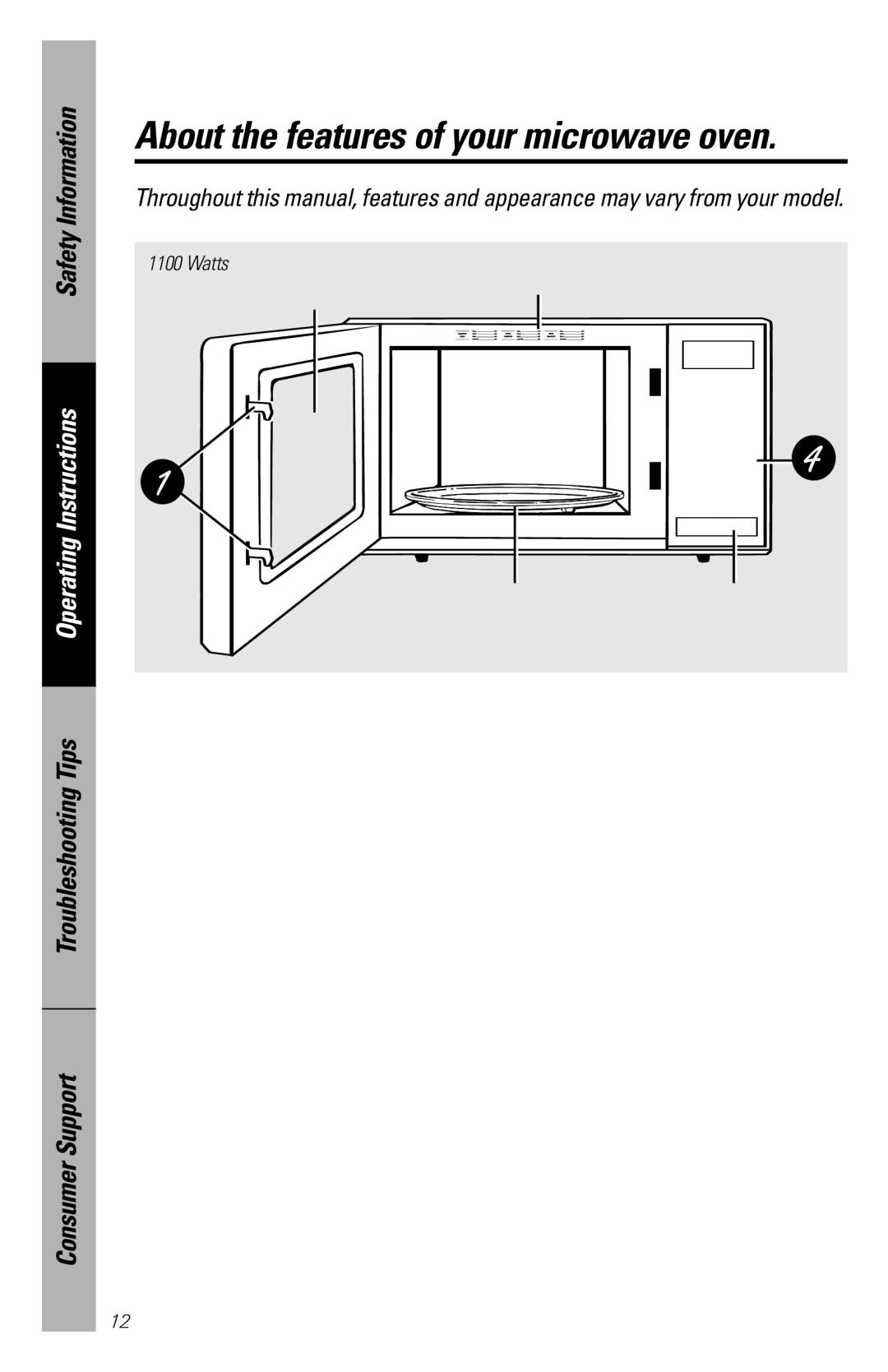 GE WES1130 owner manual About the features of your microwave oven 