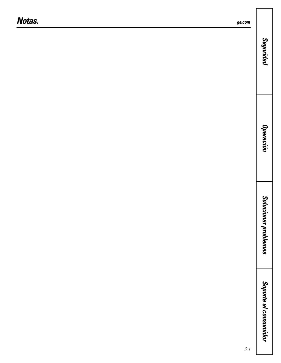 GE WES1384SMSS owner manual Notas 