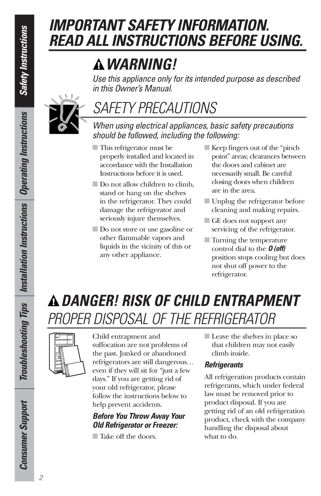 GE WMR04GAV owner manual Safety Precautions, Installation Instructions Operating 