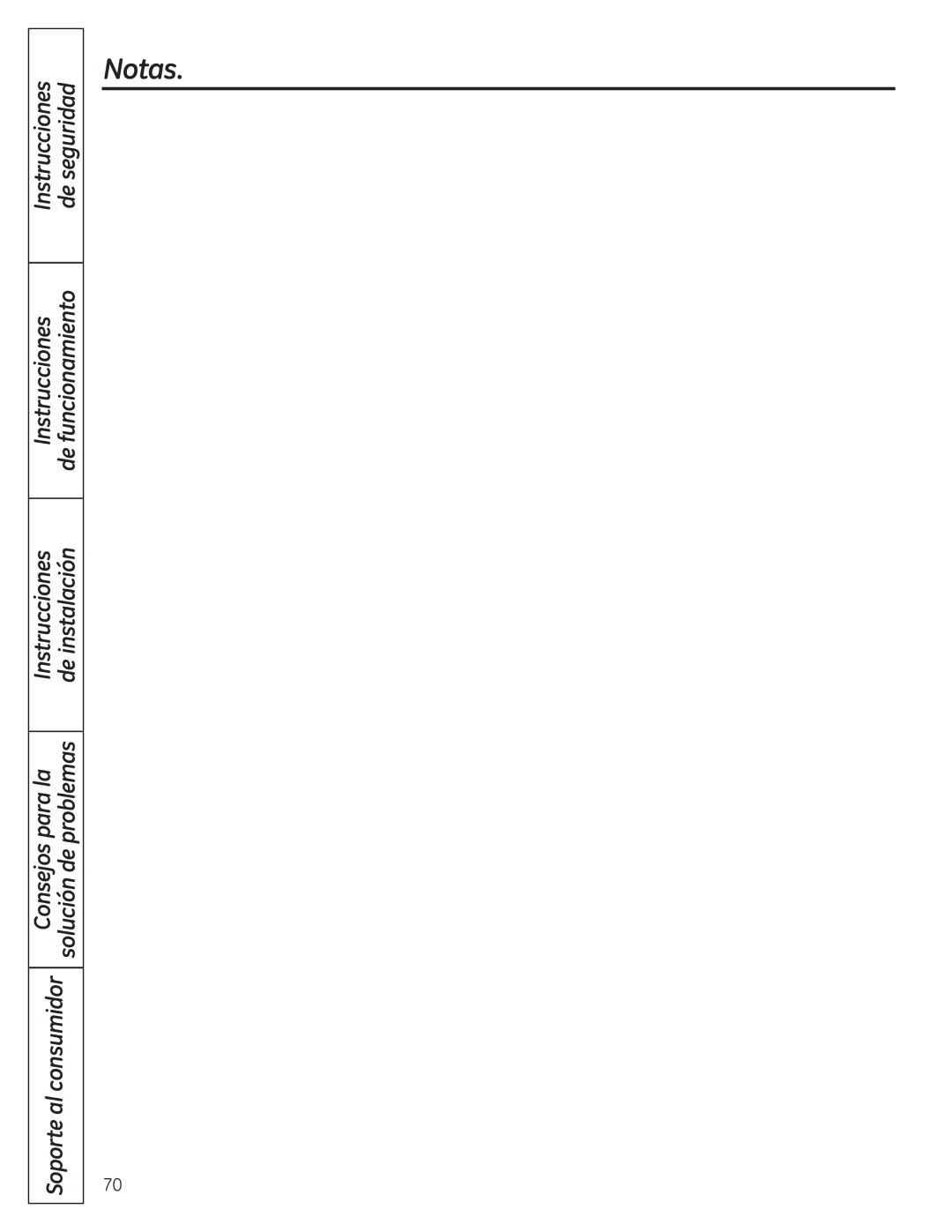 GE WSLS1500, WSLP1500 manual Notas 