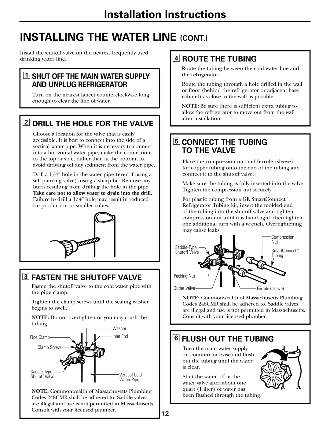 GE WX08X10015, WX08X10025, WX08X10006, 197D3354P013 manual Installing the Water Line 