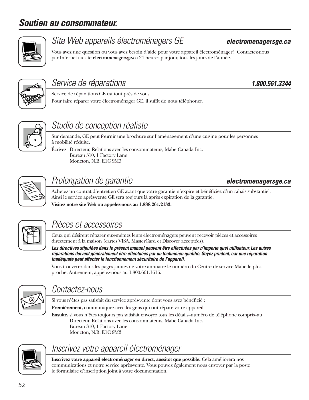 GE WX08X10015, WX08X10025, WX08X10006, 197D3354P013 Service de réparations, Prolongation de garantie, Electromenagersge.ca 