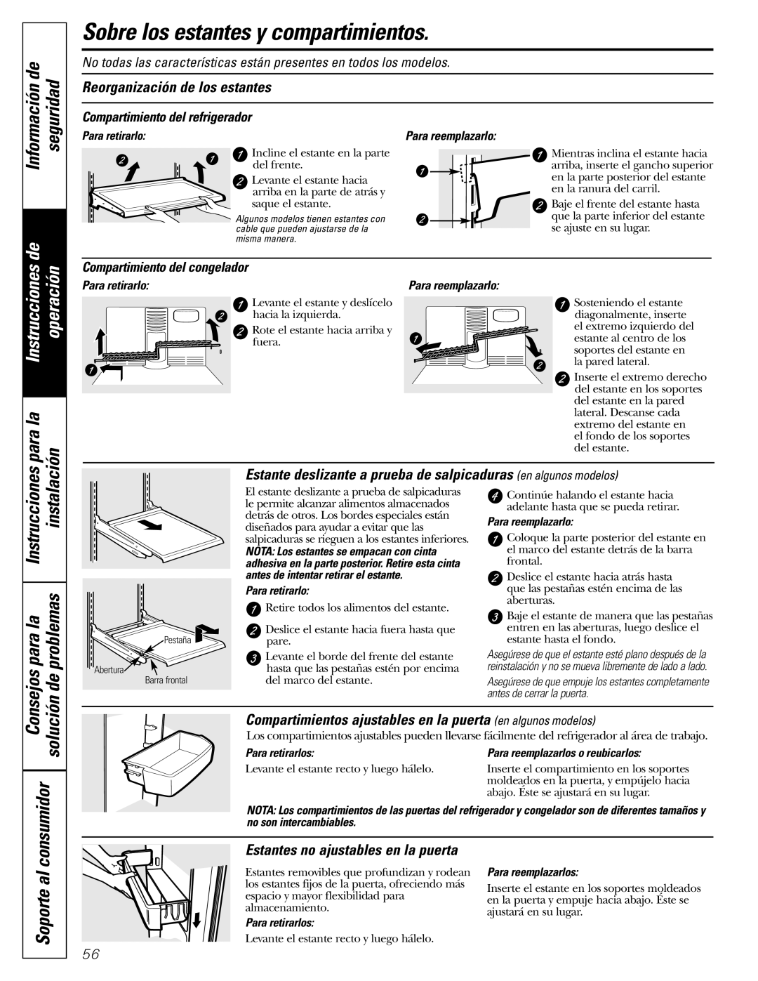 GE WX08X10015 Información de Seguridad, Instrucciones Instalación Consejos para la, Consumidor, Soporte al, Instructions 