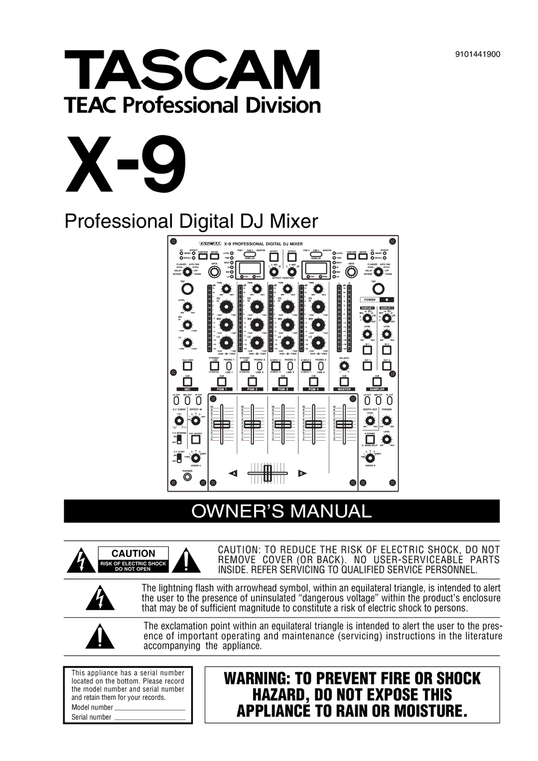 GE X-9 owner manual Professional Digital DJ Mixer 