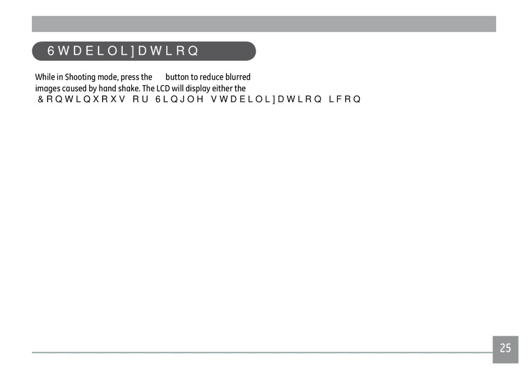 GE X500-BK user manual 6WDELOLDWLRQ 