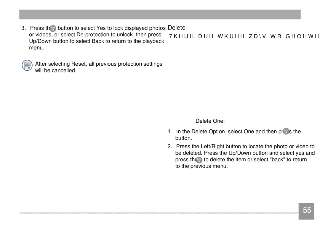 GE X500-BK user manual 7KHUHDUHWKUHHZD\VWRGHOHWH½OHV, Delete One 