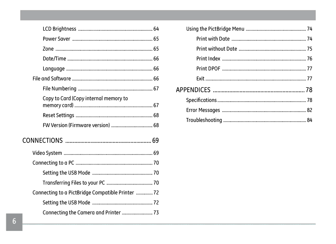 GE X500-BK user manual Copy to Card Copy internal memory to, Using the PictBridge Menu 