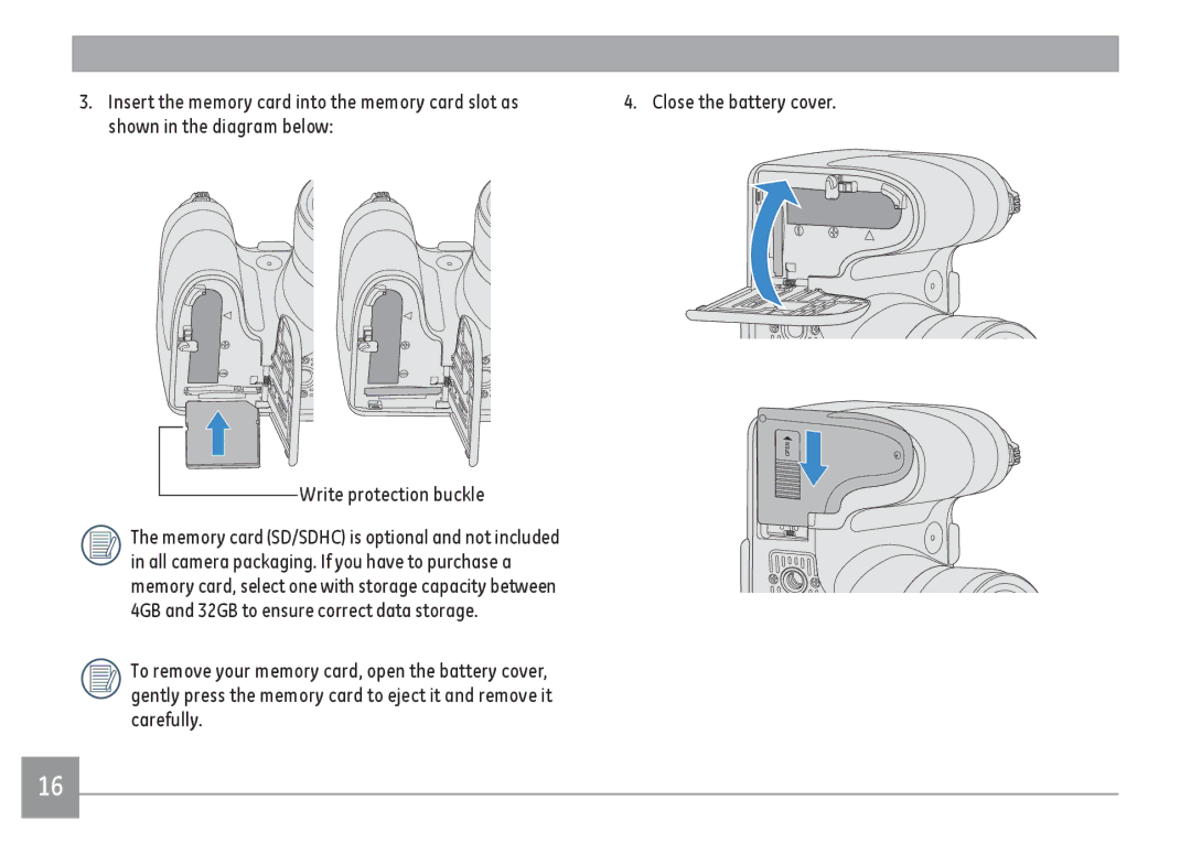 GE DSC-X600-BK-US-1 user manual Write protection buckle 