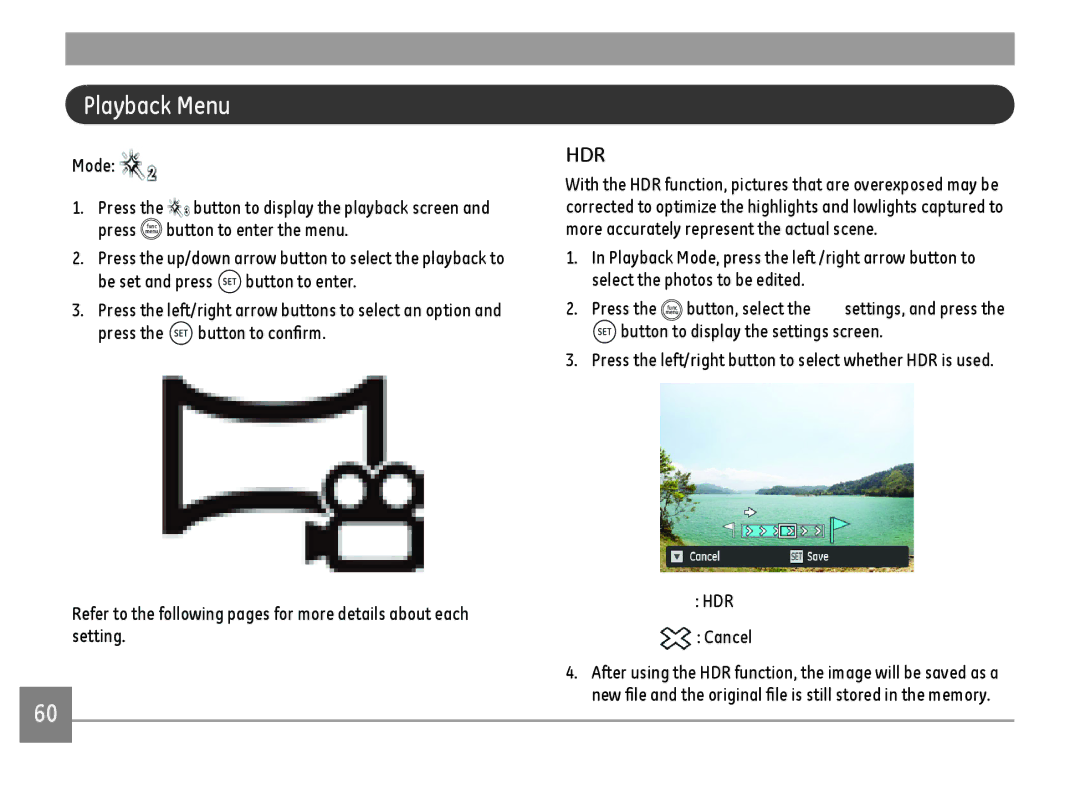 GE DSC-X600-BK-US-1 user manual Playback Menu, Press func, Be set and press button to enter 