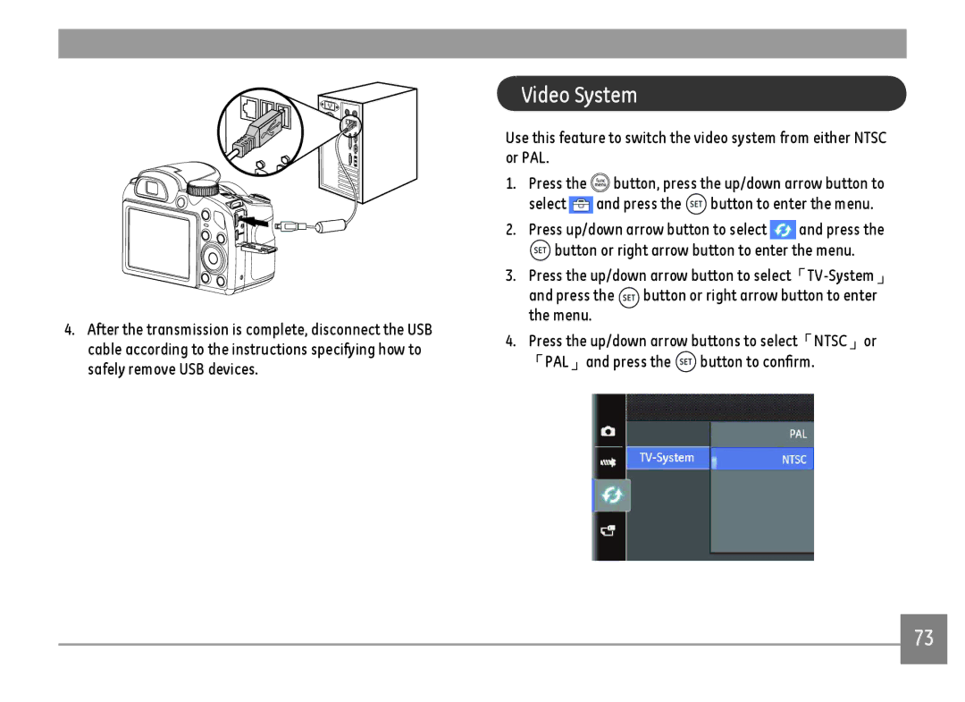 GE DSC-X600-BK-US-1 user manual Video System 