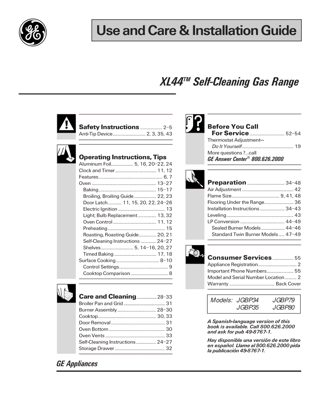 GE XL44 installation instructions Safety Instructions, Operating Instructions, Tips, Before You Call 