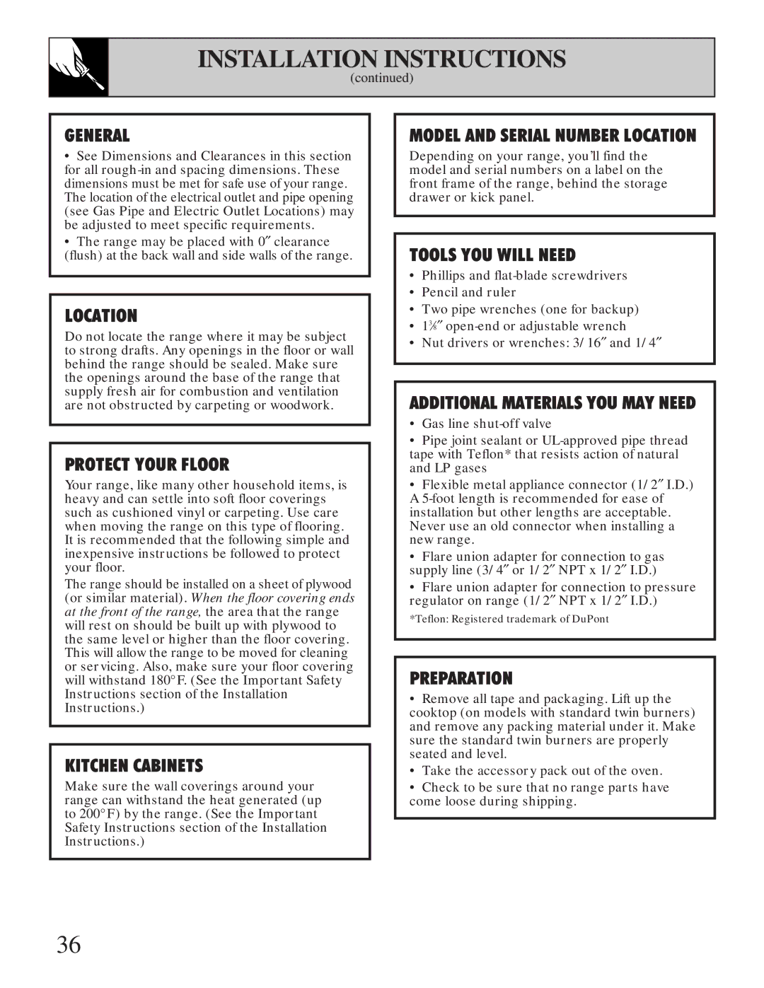 GE XL44 installation instructions General 