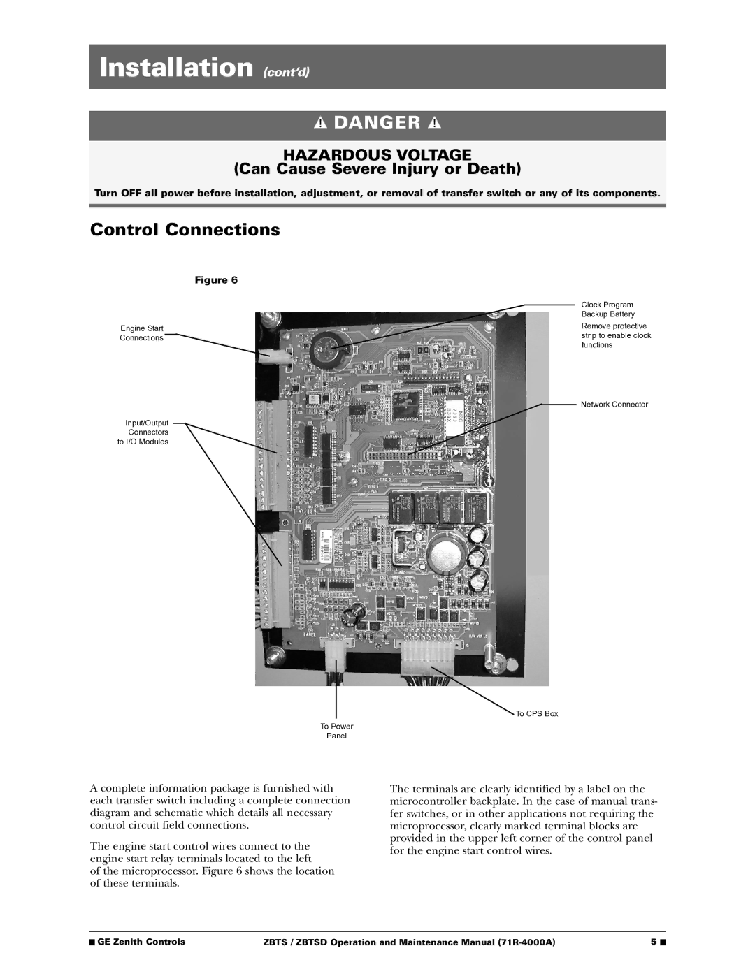 GE ZBTSD manual Installation cont’d 