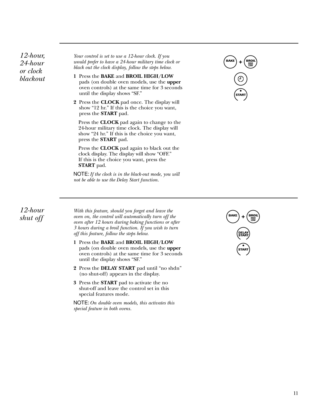 GE ZEK938 27, ZEK958 27, ZET938 30, ZET958 30 owner manual Hour Hour or clock blackout Hour shut off 