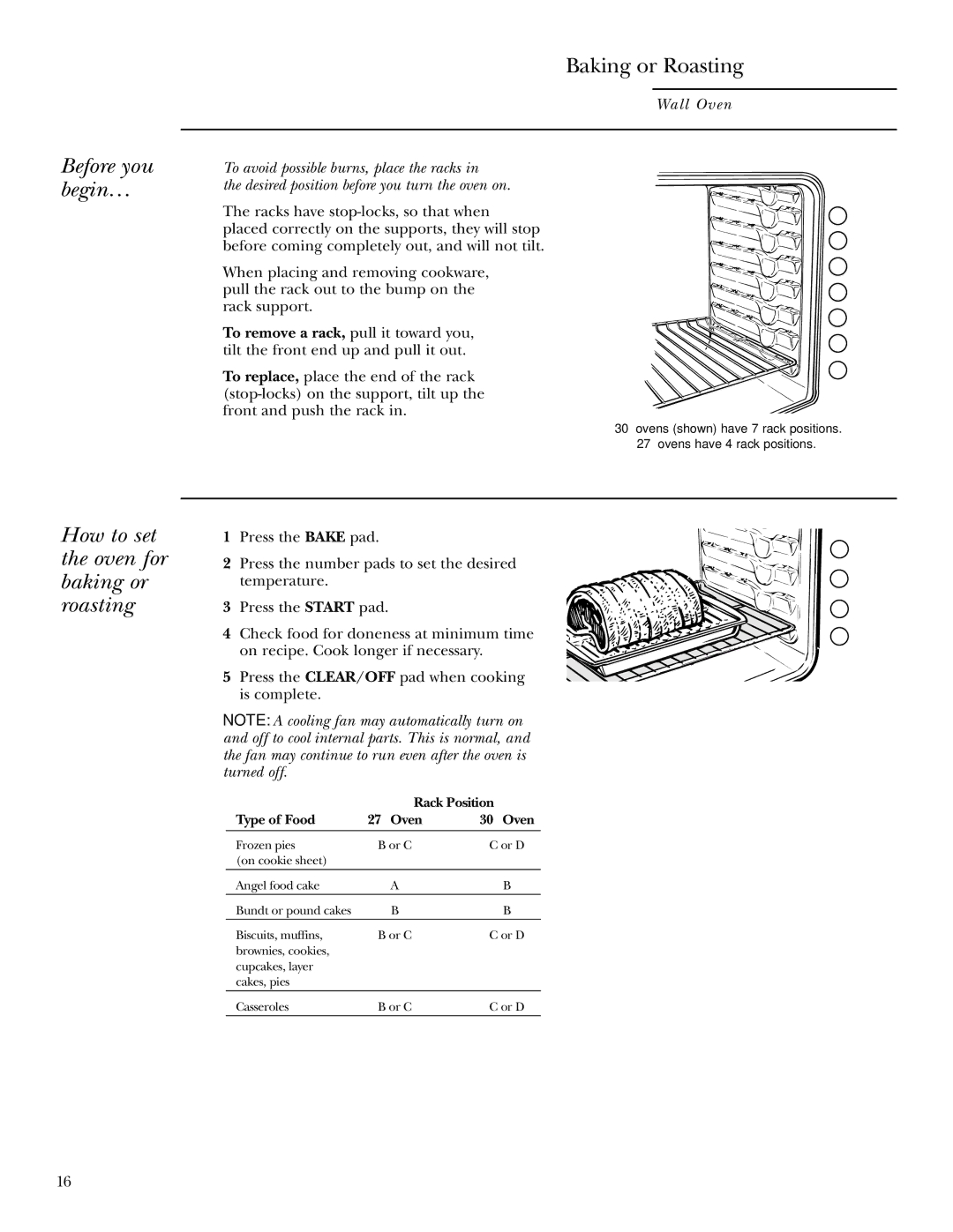 GE ZEK958 27, ZET938 30, ZET958 30, ZEK938 27 owner manual Before you begin…, How to set the oven for baking or roasting 