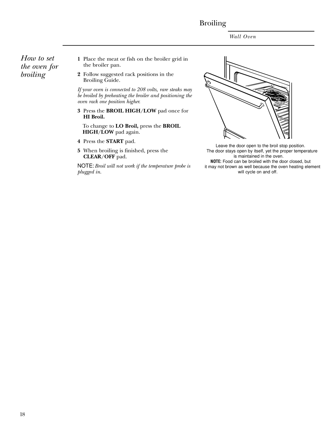 GE ZET958 30, ZEK958 27, ZET938 30, ZEK938 27 owner manual How to set the oven for broiling, HI Broil 