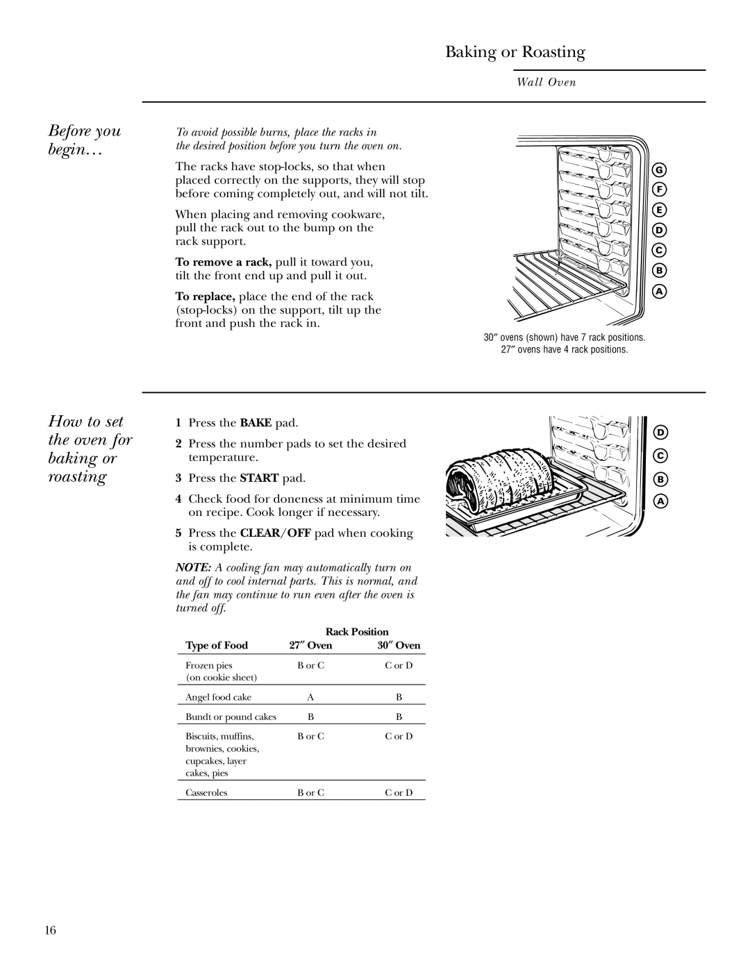 GE ZEK958, ZEK938 owner manual Before you begin…, How to set the oven for baking or roasting 