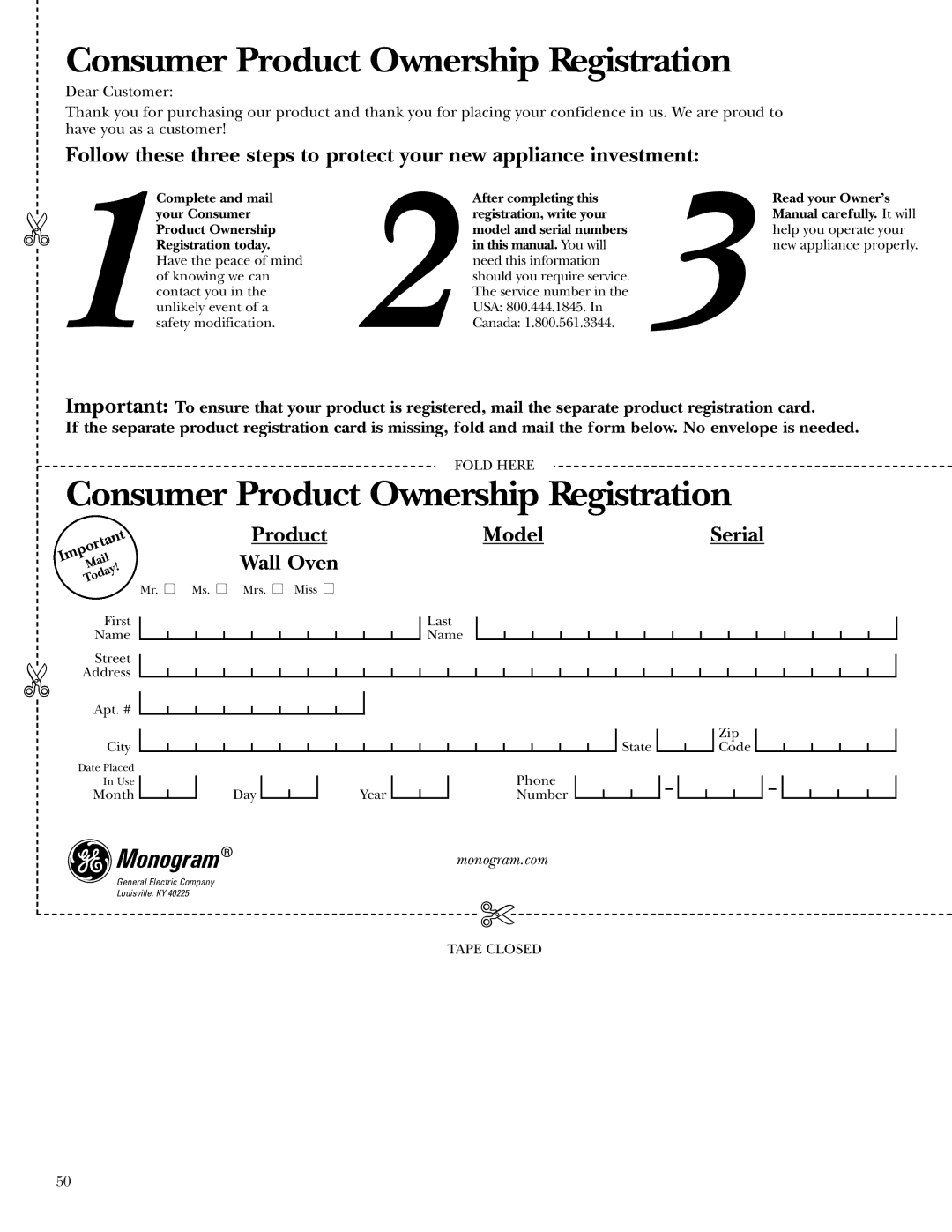 GE ZET2R, ZET1R owner manual Model and serial numbers, This manual. You will 